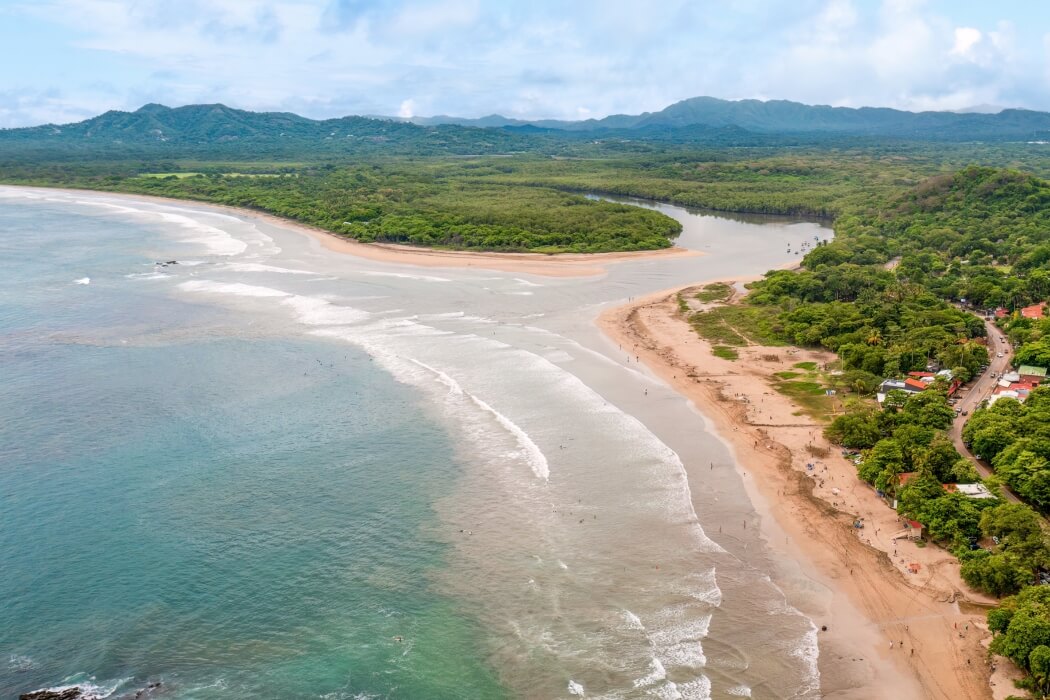 Drone image of Tamarindo Beach in Costa Rica